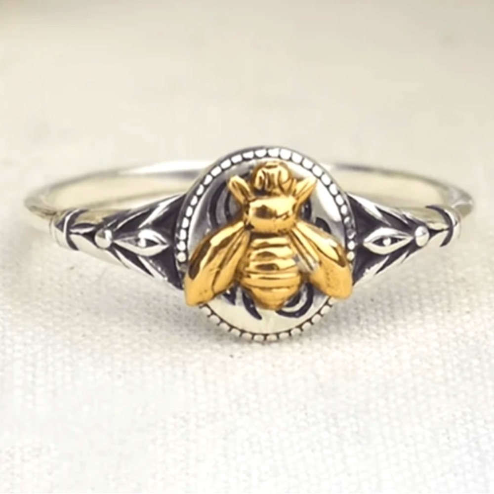 Gold and Silver Bee Ring